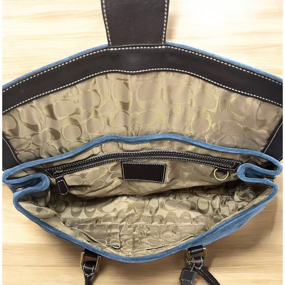 Vintage Coach 9507 Soho Suede Flap Satchel & Wristlet - Picture 6 of 14